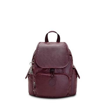 Kipling City Pack Mini Klassieke Metallic Rugzak Bordeaux | NL 1735TC